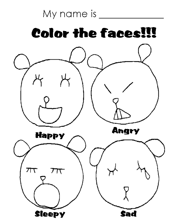 facial expressions coloring pages - photo #21