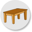 Classroom objects and toys 2: Teddy is under the table