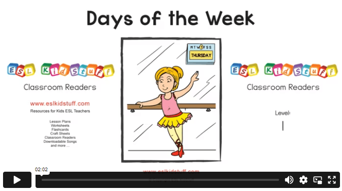 Days of the week classroom reader