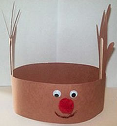 Reindeer hat with hand antlers craft