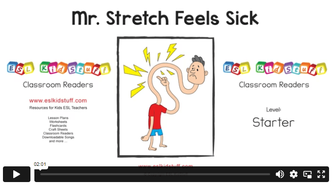 Mr. Stretch feels sick reader video