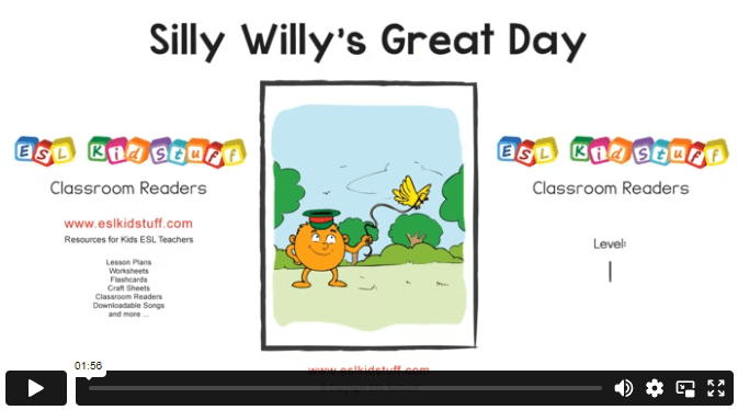 Silly Willy's great day reader video