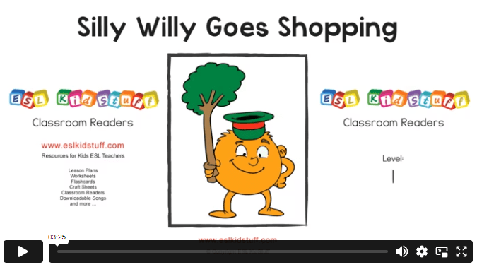 Silly Willy goes shopping reader video