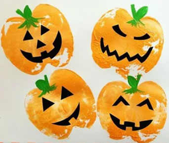 Pumpkin stamps Halloween craft