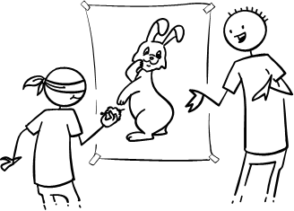 Pin the tail on the Easter rabbit