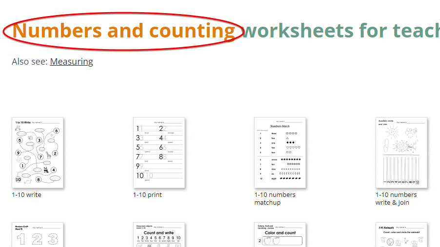 Locate the worksheet or craft sheet category