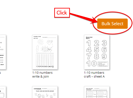 Click the orange "Bulk Select" button