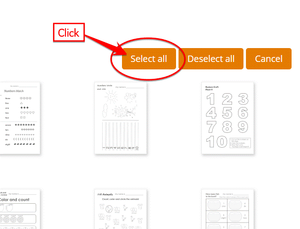 Click the orange "Select all" button