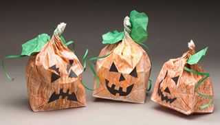 Paper pumpkin  Halloween craft