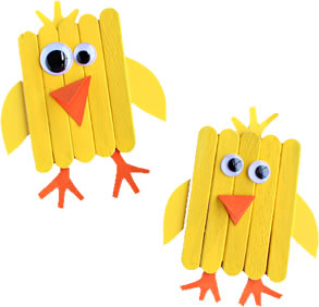 Popsicle chicks Easter craft
