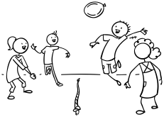 Balloon volleyball game