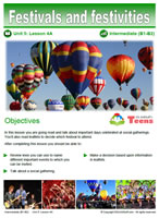 ESL teens lesson: Festivals and festivities