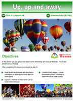 ESL teens lesson: Up, up and away