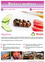 ESL teens lesson: Dietary matters