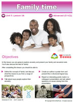 ESL teens lesson: Family time
